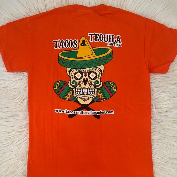Tacos & Tequila "T-shirt in Tacos & Tequila Orange" - Picture 1 of 6